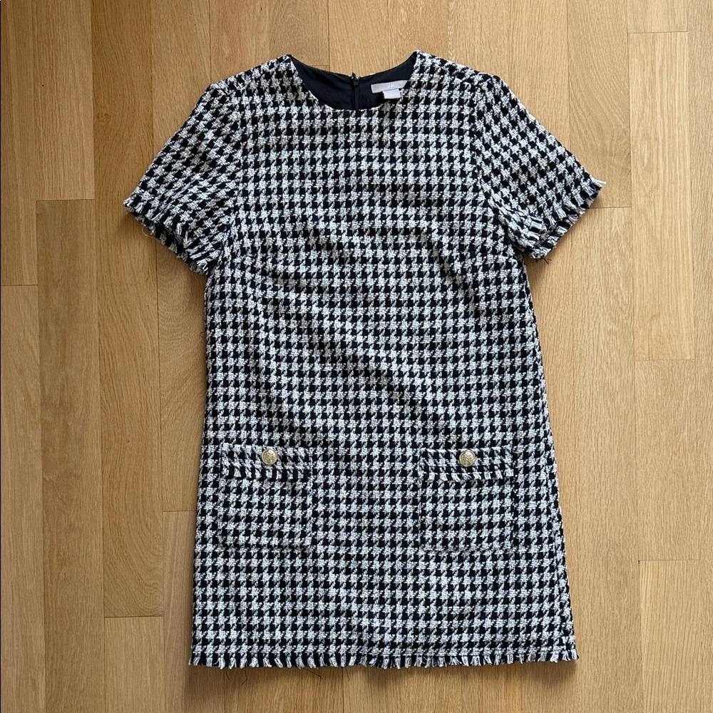 New H&M Black and White Houndstooth Dress